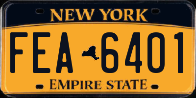 NY license plate FEA6401