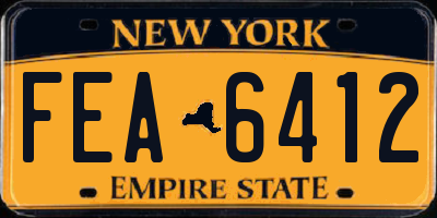 NY license plate FEA6412