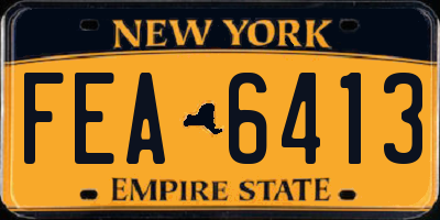 NY license plate FEA6413