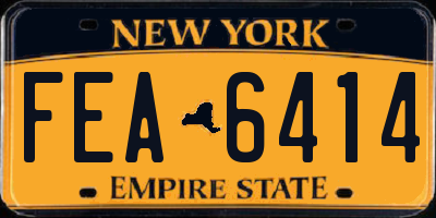 NY license plate FEA6414
