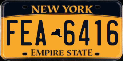 NY license plate FEA6416