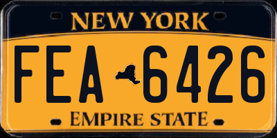 NY license plate FEA6426