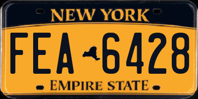 NY license plate FEA6428