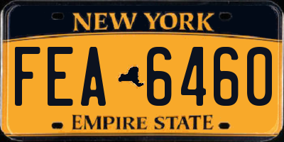 NY license plate FEA6460