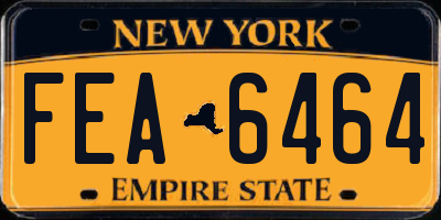 NY license plate FEA6464