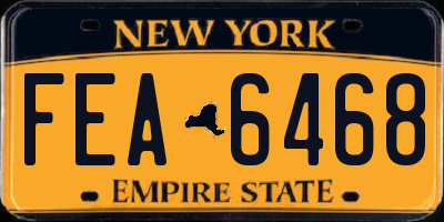 NY license plate FEA6468