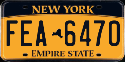 NY license plate FEA6470