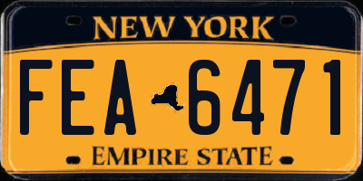 NY license plate FEA6471