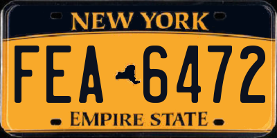 NY license plate FEA6472