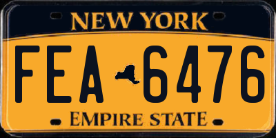 NY license plate FEA6476