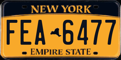 NY license plate FEA6477
