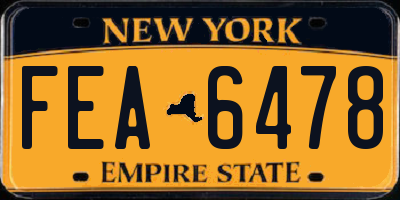 NY license plate FEA6478