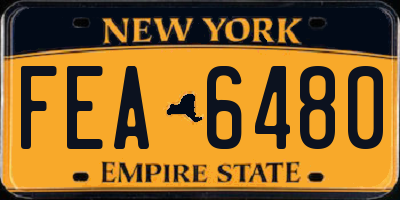 NY license plate FEA6480