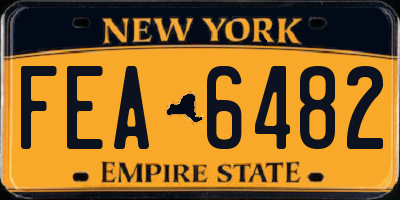 NY license plate FEA6482