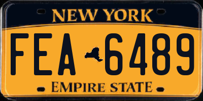 NY license plate FEA6489