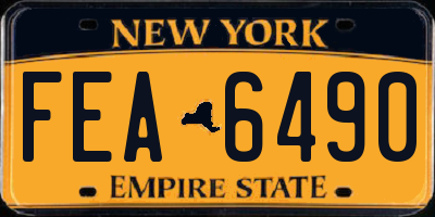 NY license plate FEA6490