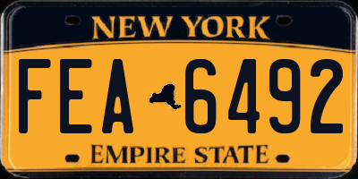 NY license plate FEA6492