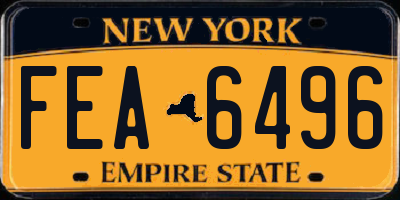 NY license plate FEA6496
