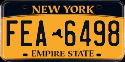 NY license plate FEA6498