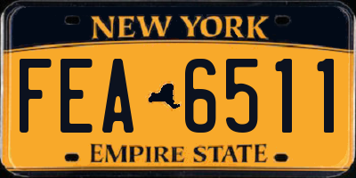 NY license plate FEA6511