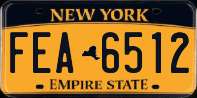 NY license plate FEA6512