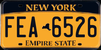 NY license plate FEA6526