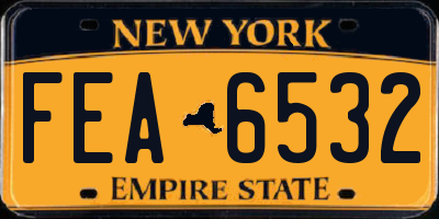 NY license plate FEA6532