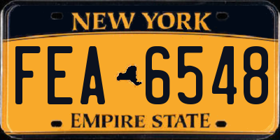 NY license plate FEA6548