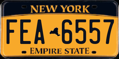 NY license plate FEA6557