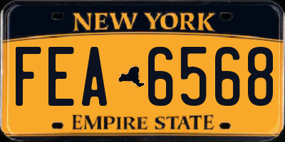 NY license plate FEA6568