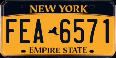 NY license plate FEA6571