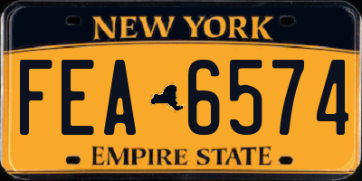 NY license plate FEA6574