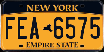 NY license plate FEA6575
