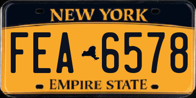 NY license plate FEA6578