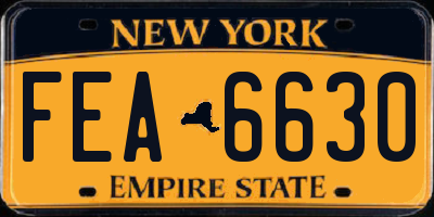 NY license plate FEA6630