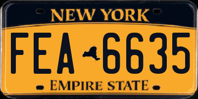 NY license plate FEA6635