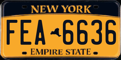 NY license plate FEA6636