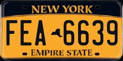 NY license plate FEA6639