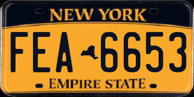 NY license plate FEA6653