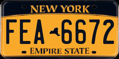 NY license plate FEA6672