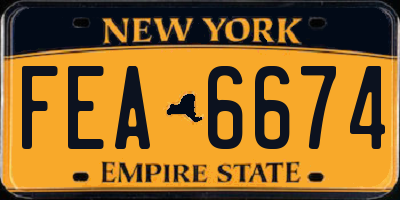NY license plate FEA6674