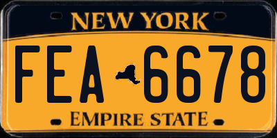 NY license plate FEA6678