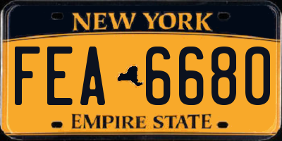 NY license plate FEA6680
