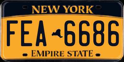NY license plate FEA6686