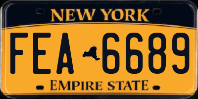 NY license plate FEA6689