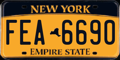 NY license plate FEA6690