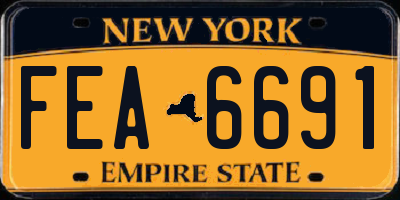 NY license plate FEA6691