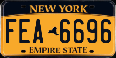 NY license plate FEA6696