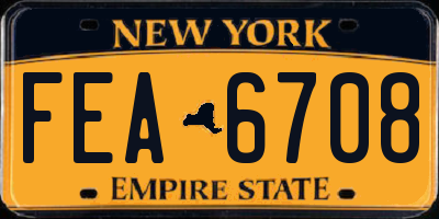 NY license plate FEA6708