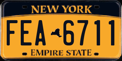 NY license plate FEA6711